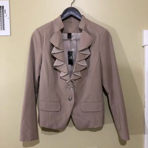 NWT WHBM Ruffled Lapel Blazer